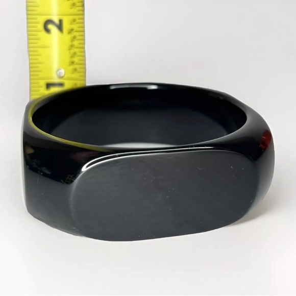 PONO by Joan Goodman Italian Lucite Black Square Bangle Bracelet Cuff - Picture 6 of 8